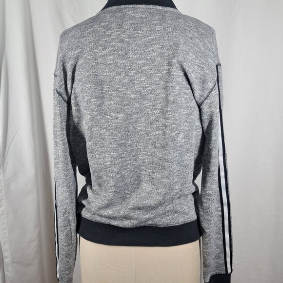 V/S PINK Limited Edition  XS Quarter Zip Pullover Front Pocket Fleece Gray White - Picture 4 of 11